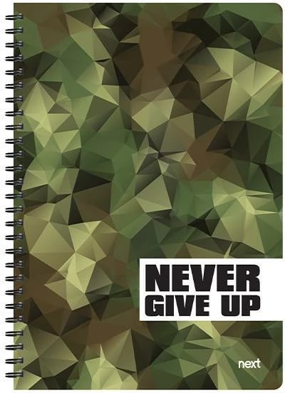 Fletore spirale NEXT Never Give Up 21x29cm, 3 lëndë