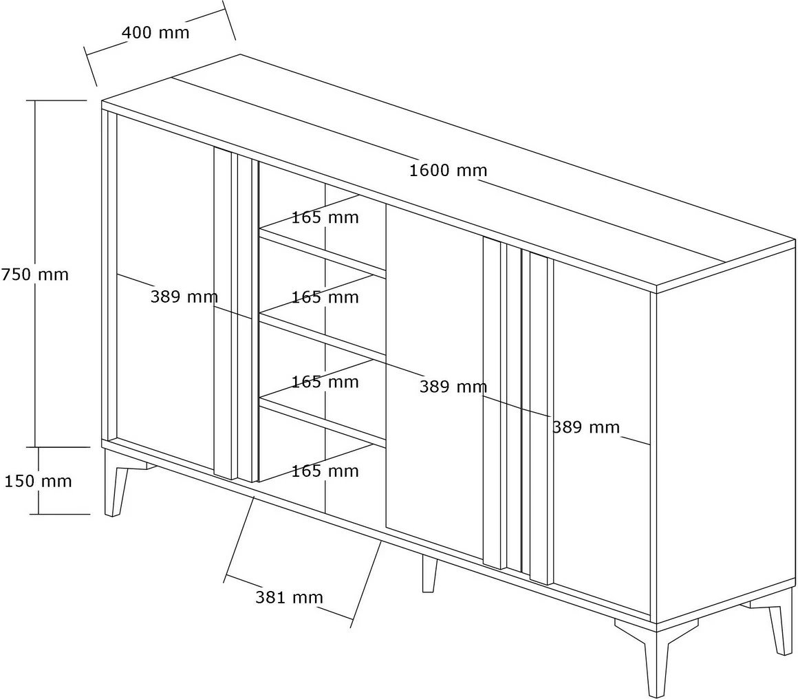 Konsol Skye Decor, ngjyrë Atlantik dhe Antracit, Dora