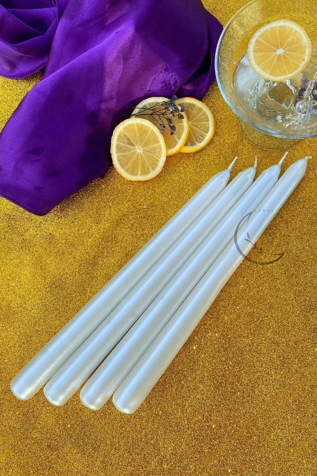 Set qirinjsh (4 copë), Evila Originals, premium, të bardhë, 2x25cm