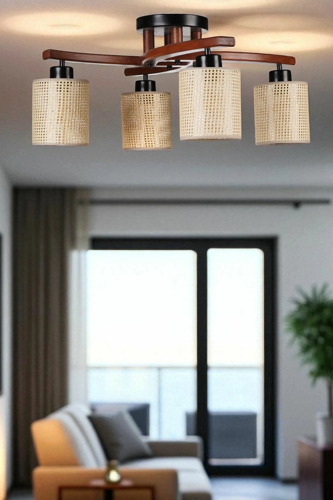 Llambadar Opviq, 9002-4, metalik, bezhë, arre, e zezë