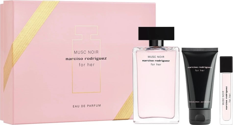 Eau de Parfum set për femra Narciso Rodriguez For Her Musc Noir, 100ml + 50ml + 10ml