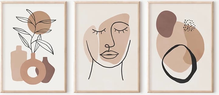 Set tablo triptik për mur, ngjyra të ndryshme, Grende, 33x1.5x48cm