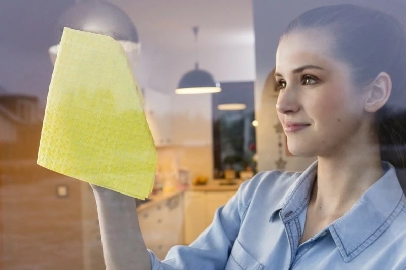 Leckë dritare Vileda Actifibre, e verdhë