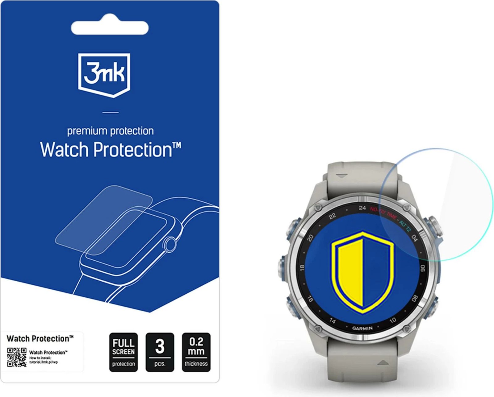 Mbrojtës ekrani për smartwatch 3mk Protection FlexibleGlass për Garmin Descent Mk3/Mk3i 43mm