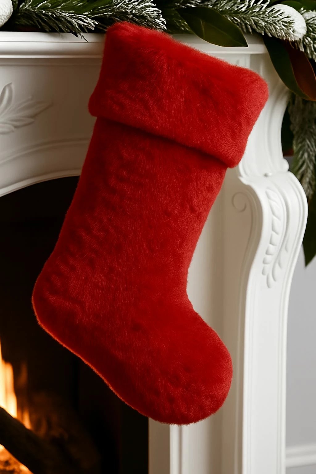 Çorape për Krishtlindje, pelush e kuqe, Evila Originals