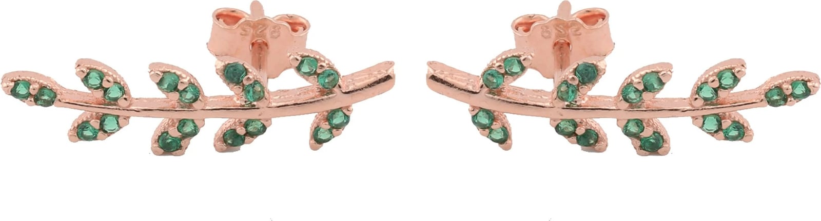 Vathë argjendi Jumeon, ngjyrë rozë ari dhe e gjelbër, 10179YSL