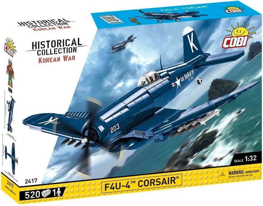 Set blloqe Cobi F4U-4 Corsair, 520 pjesë, Historical Collection, Blu