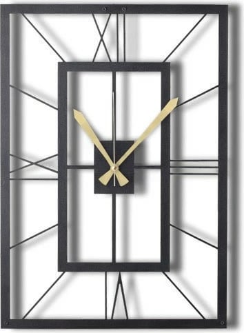 Orë muri dekorative prej metali, Wallity, November, e zezë, 49x34.5cm