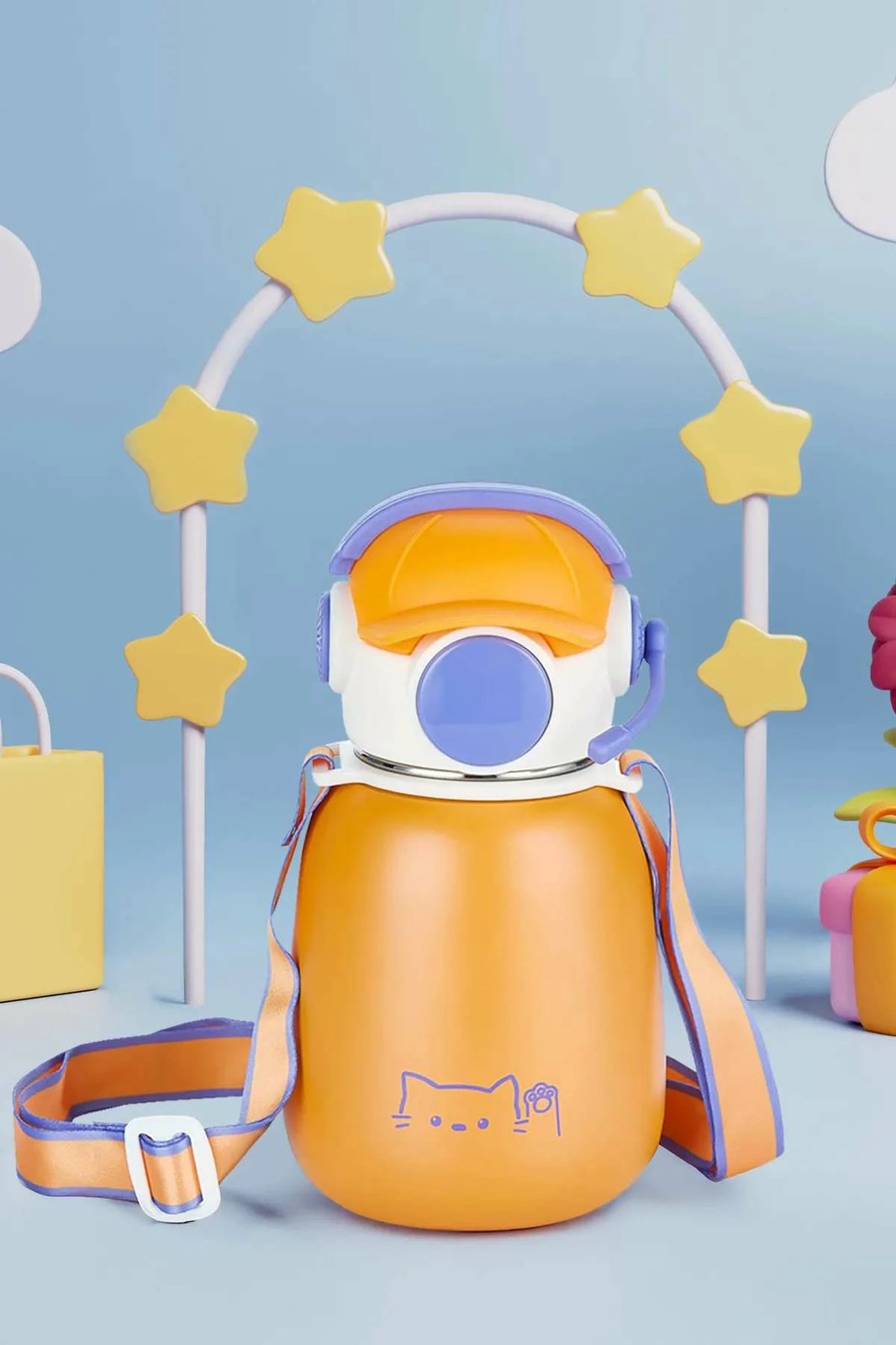 Termus çelik, ngjyrë portokalli e vjollcë, Hermia Concept, MCH0011171, 19x9cm