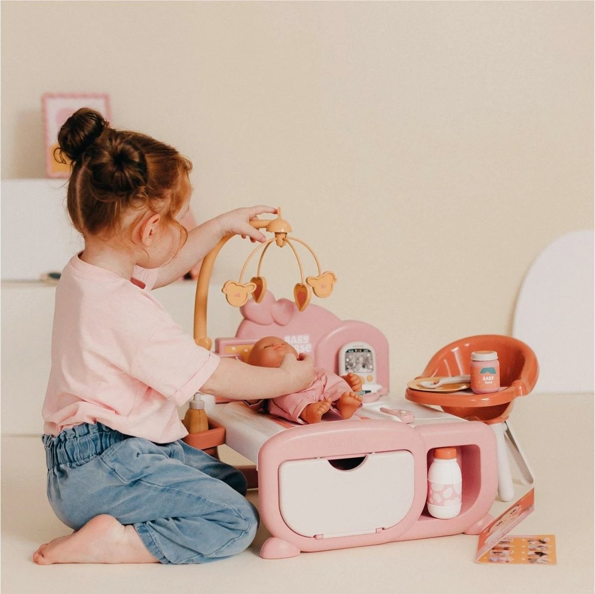 Kënd elektronik për kujdes kukullash Smoby Baby Nurse, me 19 aksesorë, Multikolor