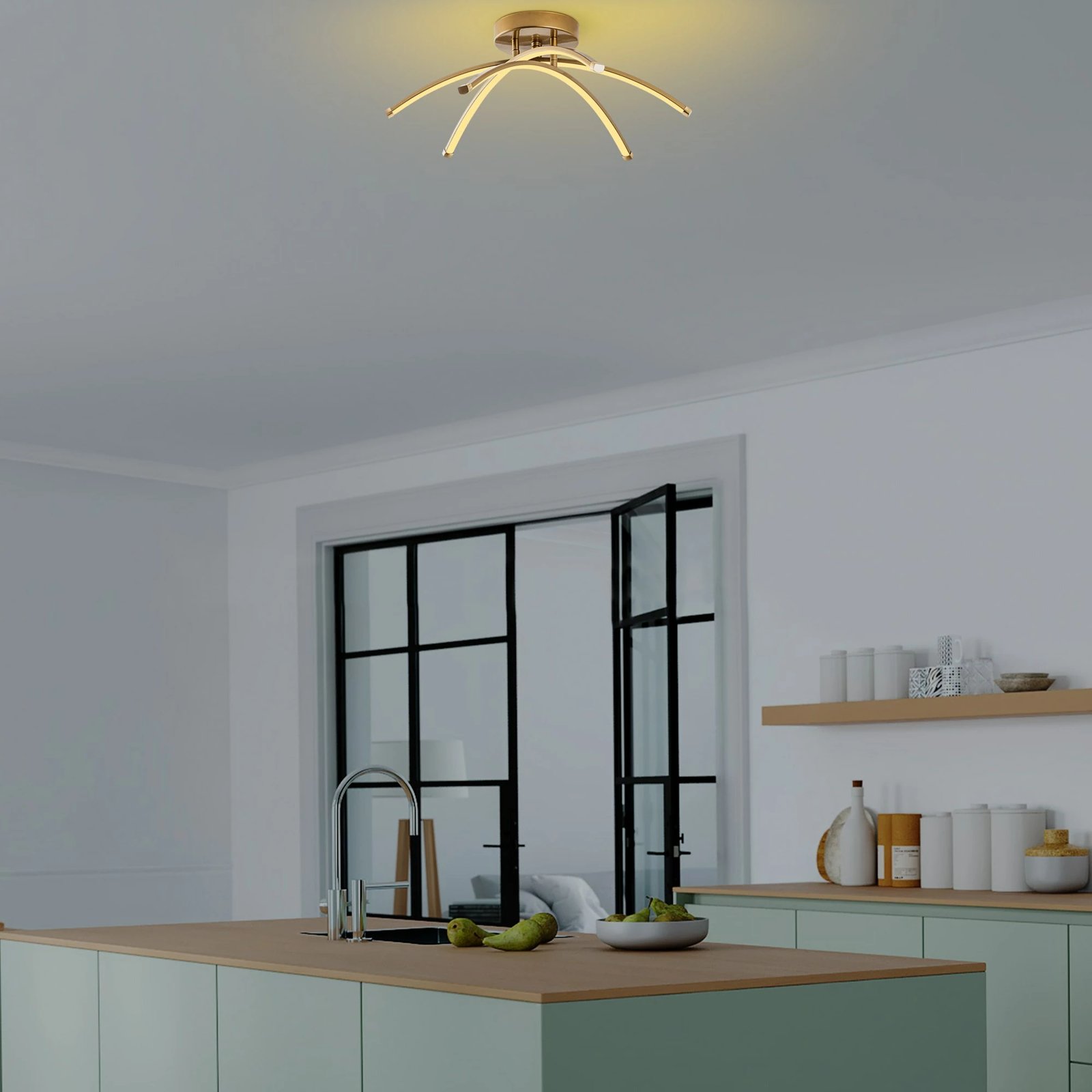 Llambë tavani Opviq, Ledbanana, ngjyrë ari, 57x20x57cm