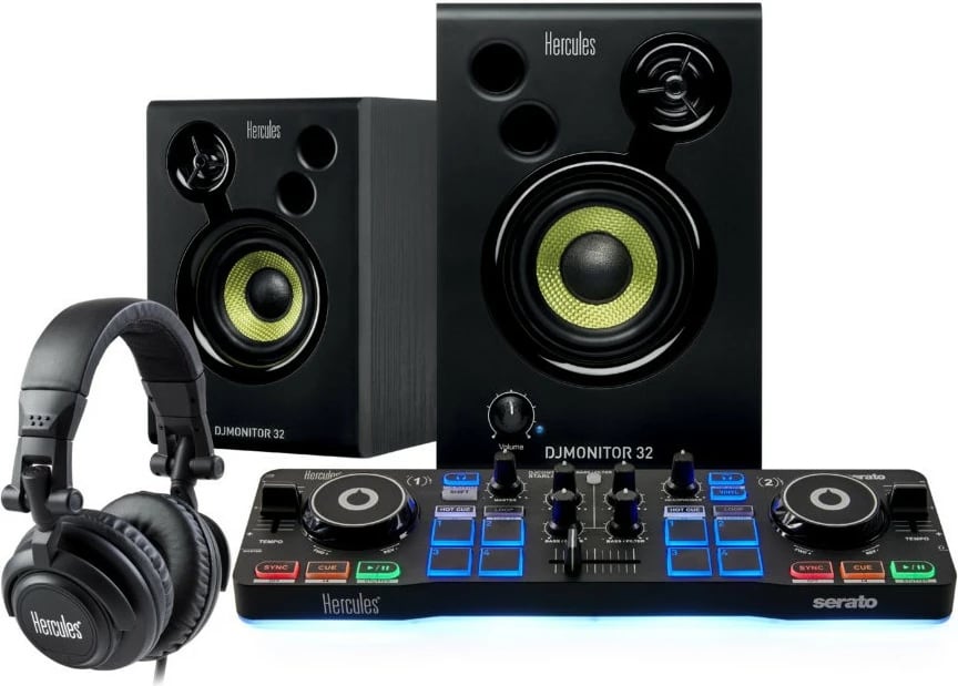 Set DJ Hercules DJStarter Kit, DJControl Starlight, DJMonitor 32, HDP DJ M40.2, 4GB RAM, USB, e zezë