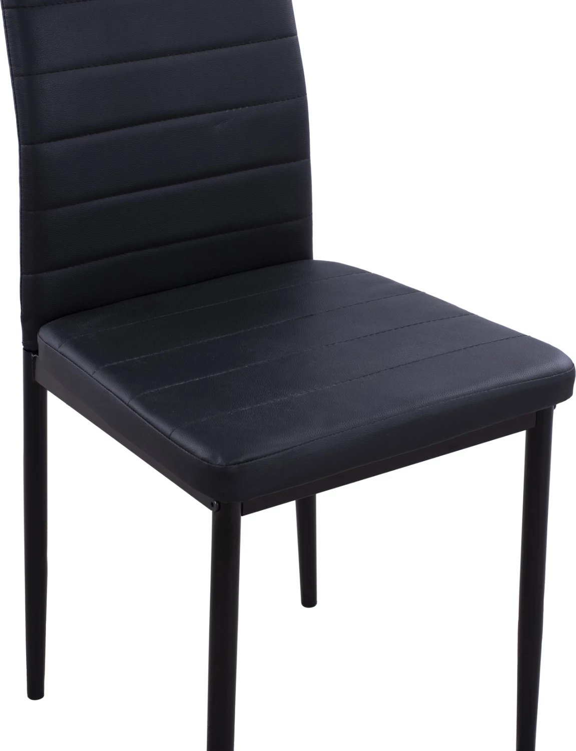 Karrige metalike Lady FH0037.12, kornizë metalike e zezë PU, set prej 4 copash, 40x48x95 cm