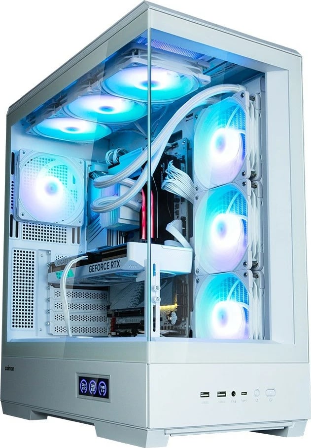 Kasë Zalman P50 DS White, mid-tower, 4x ARGB fans, ATX, e bardhë