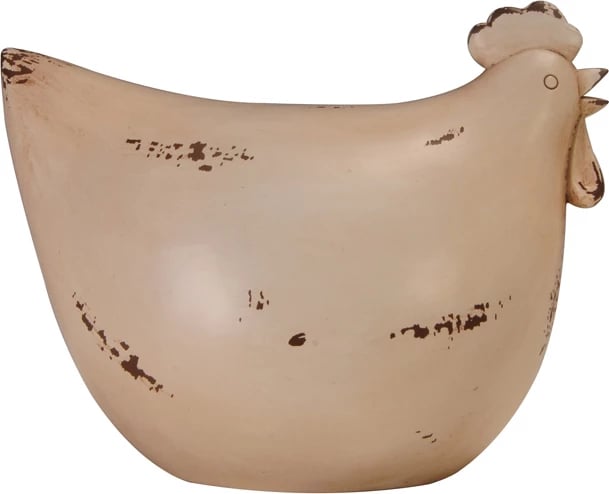 Dekor galinha, pulirezine, ngjyrë bezhë, 19x12x15cm