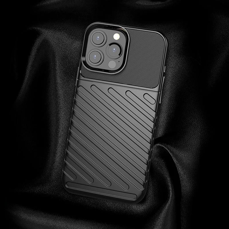 Mbështjellës Hurtel Thunder Case për iPhone 13 Pro Max, TPU, i zi