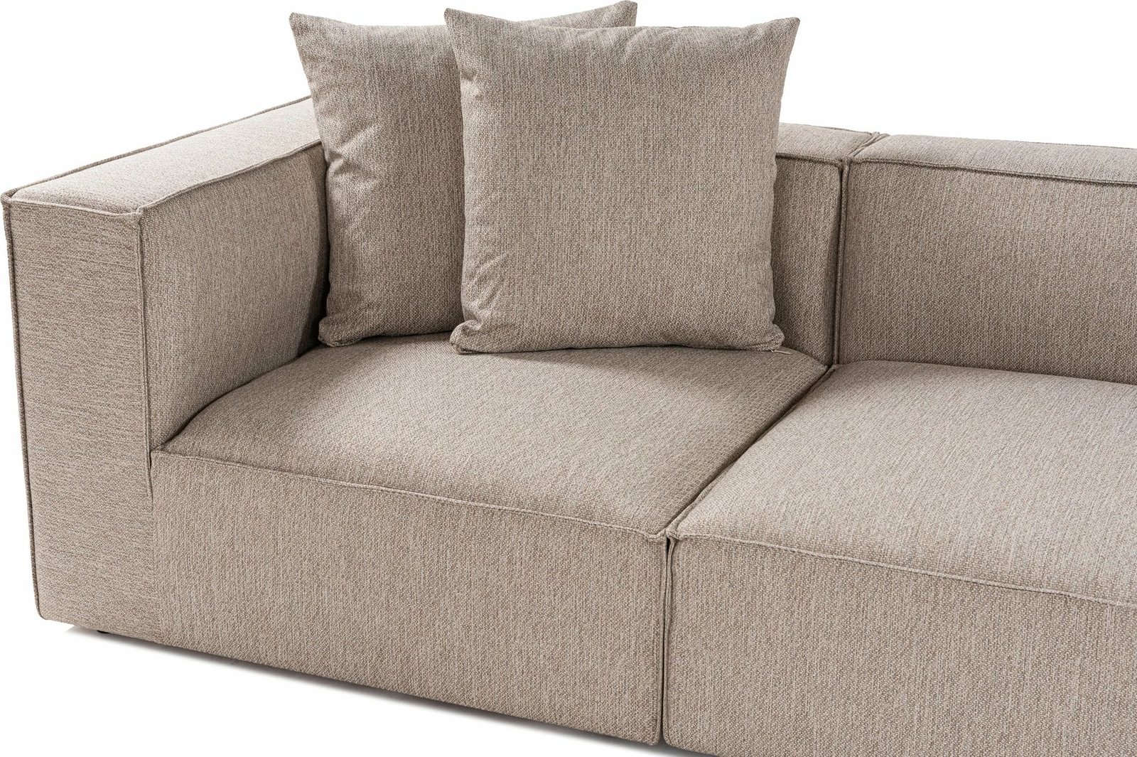 Këndare Sora, ngjyrë bezhë rëre, me pouffe, Atelier del Sofa