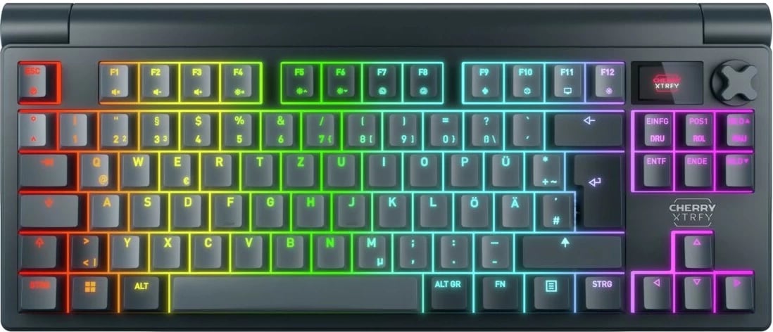 Tastierë mekanike Cherry MX 8.3 Wireless RGB, Cherry MX2A Red, QWERTZ, pa numpad, shumëngjyrëshe