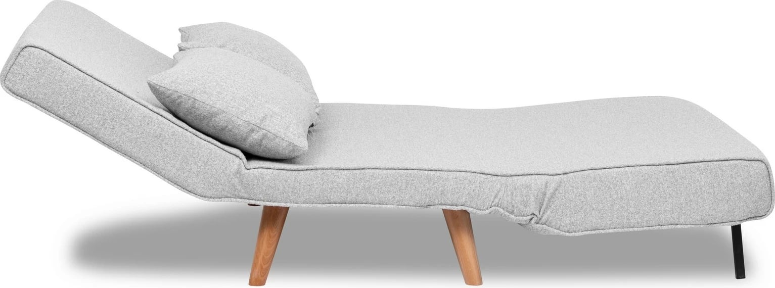 Divan-krevat dy ulëse, stof teddy, ngjyrë gri, Folde 2-Seater