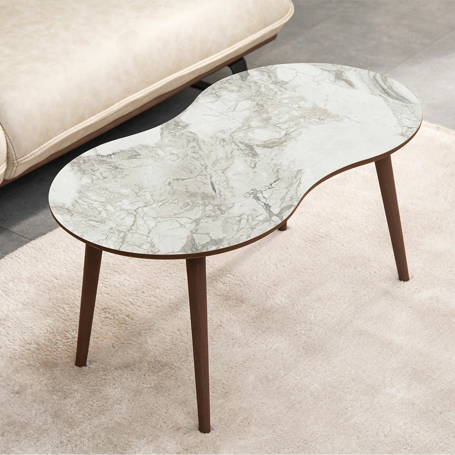 Tavolinë kafeje Skye Decor, Moon, e bardhë