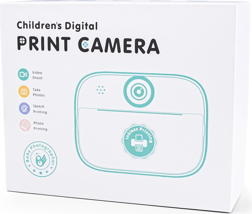 Printer termik mini për fëmijë Hurtel HURC10Z me kamerë dhe video, 1800mAh, i gjelbër