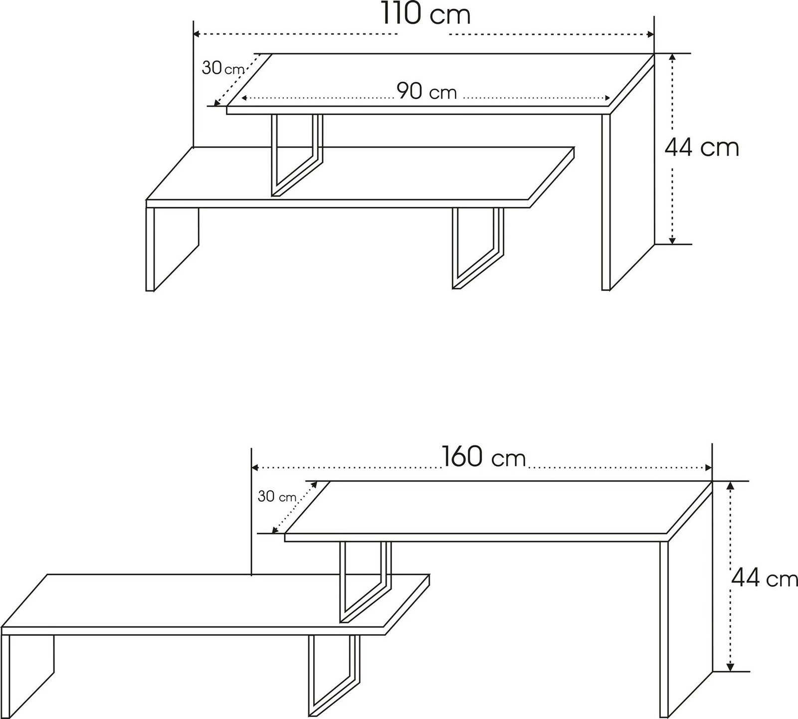 Komodinë TV Hanah Home, Ovit, antracit e zezë