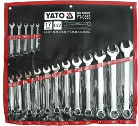 Set çelësash kombinim YATO, 17 copë, 8-32mm, Krom