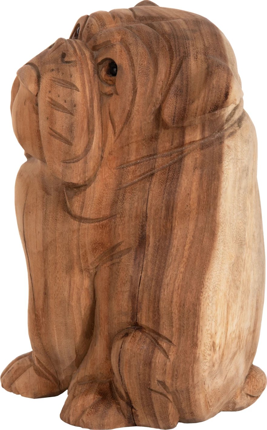 Dekor për dysheme, bulldog, dru suar, ngjyrë natyrale, FH7926, 20x17x30 cm