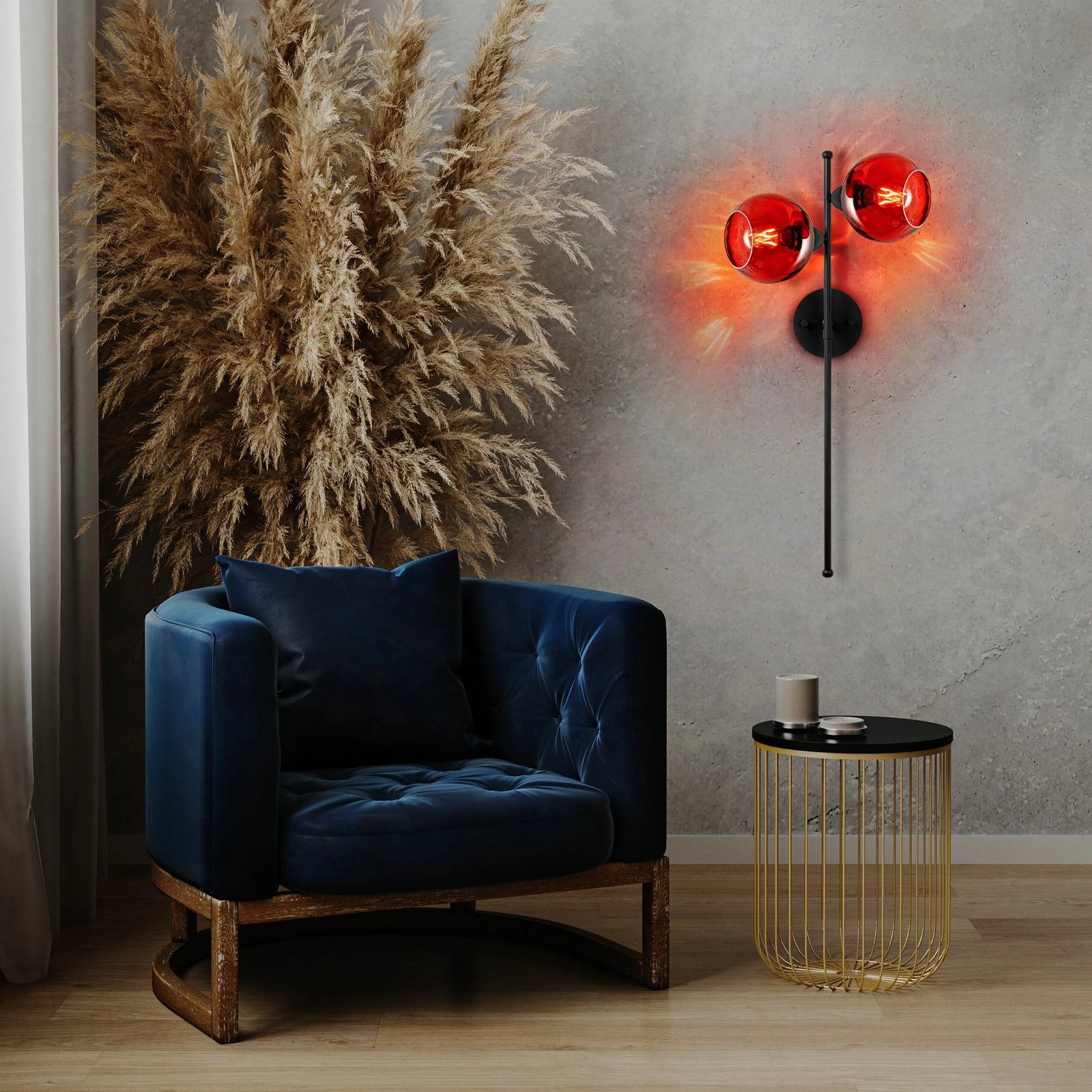 Llambë muri Opviq Benek, e kuqe dhe e zezë, 35x21x72cm