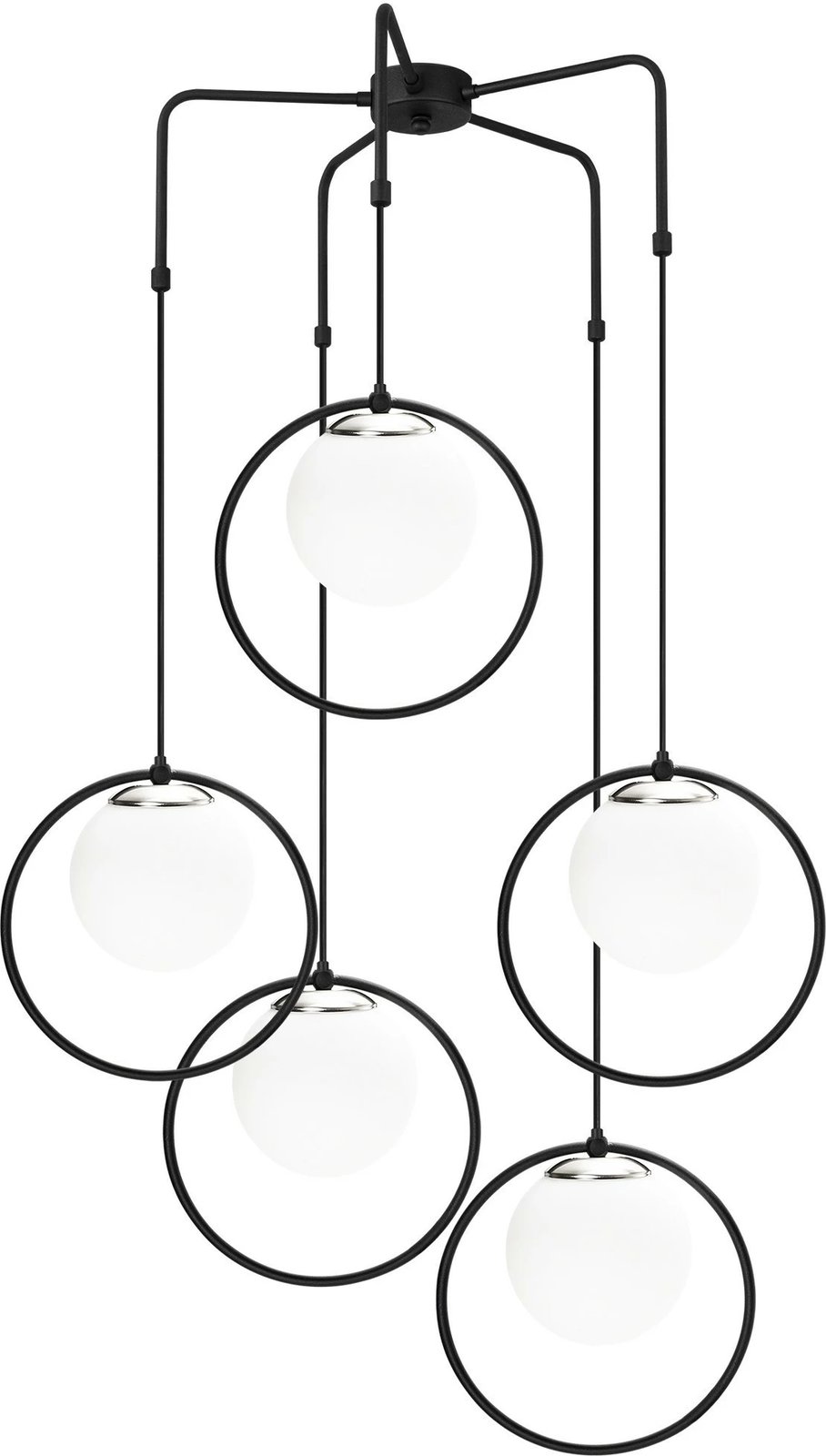 Llambë tavani Opviq Dolunay, e zezë dhe e bardhë, 5 copa