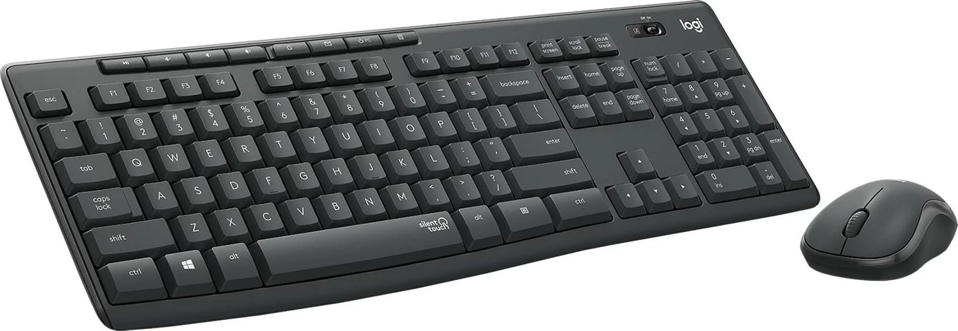 Set tastierë dhe maus Logitech MK295 Silent Wireless Combo, QWERTZ, i zi