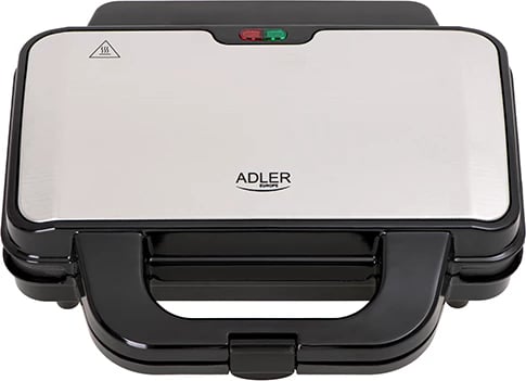 Toster sanduiçesh Adler AD 3043, XXL, 1300W, pllaka 28.5x15.2cm, termostat, veshje jo-ngjitëse, zi/argjendtë