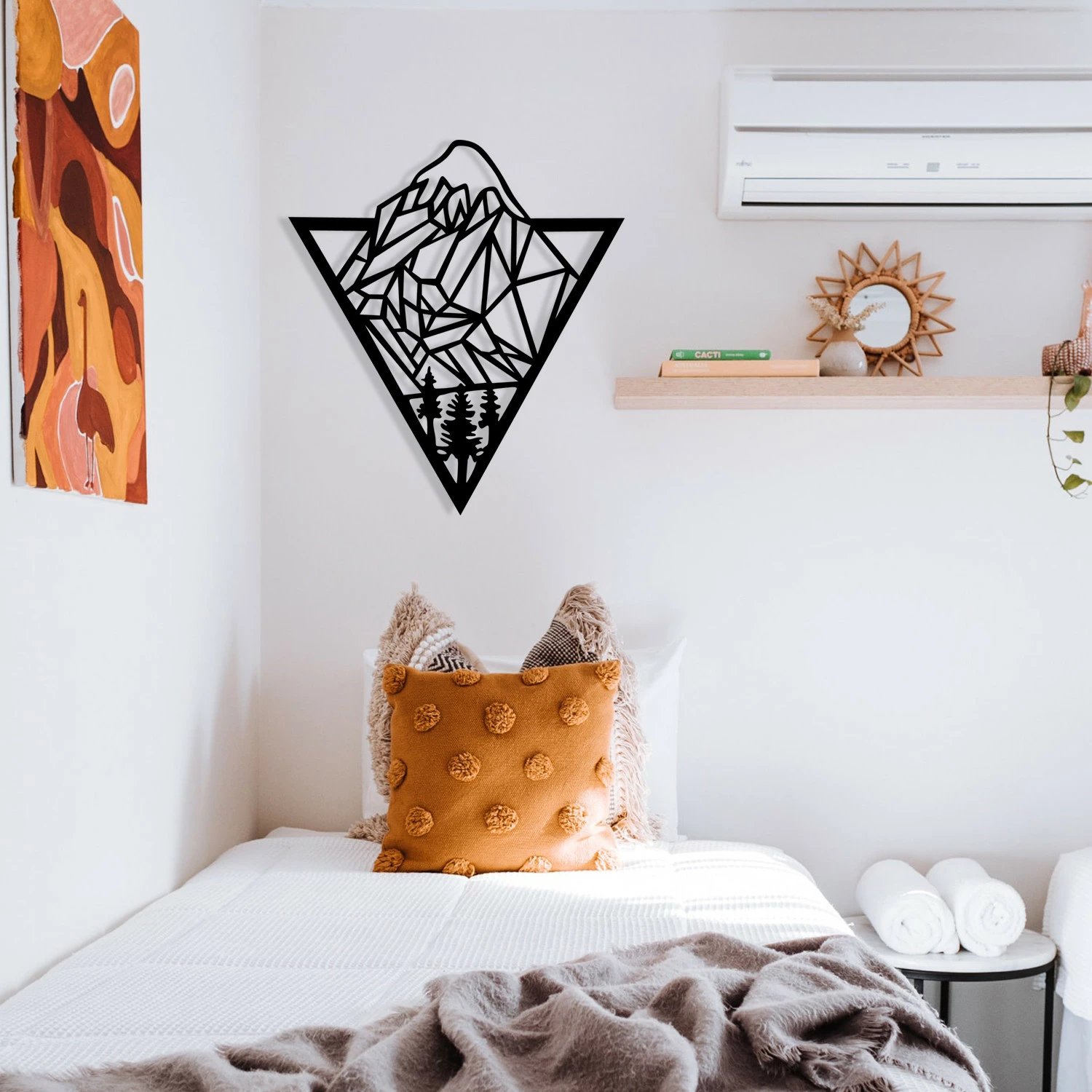 Aksesor dekorativ metalik për mur Wallity, Gokotta, ngjyrë e zezë, 46x52cm