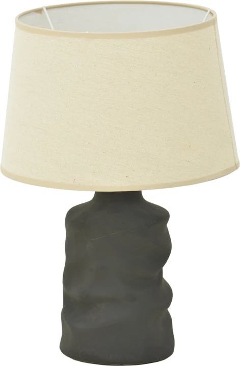 Llambë tavoline Wabbi, qeramike, ngjyrë e zezë-bezhë, D28x41cm