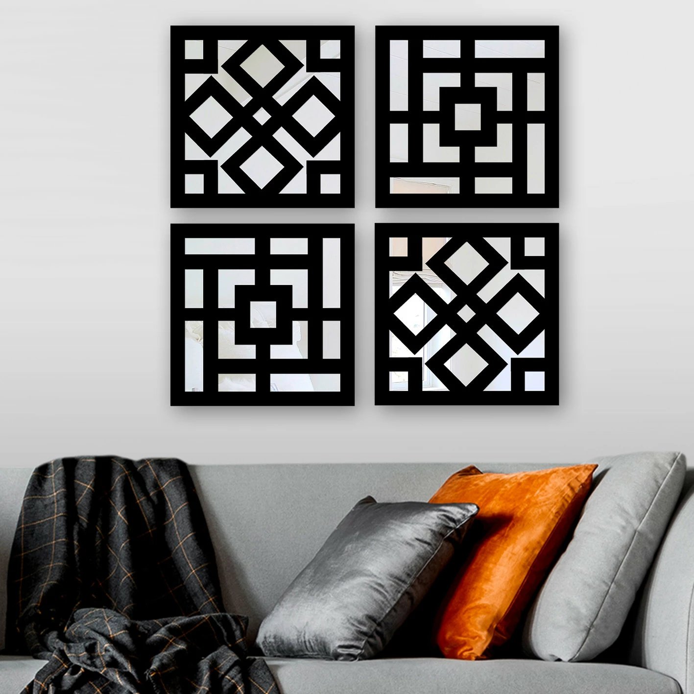 Set pasqyrash dekorative (4 copë), Wallity, SYH623284596