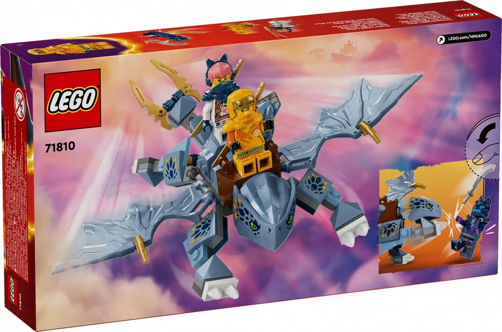 Set lodër LEGO Ninjago Riyu Dragonling 71810 me 3 minifigura, plastikë