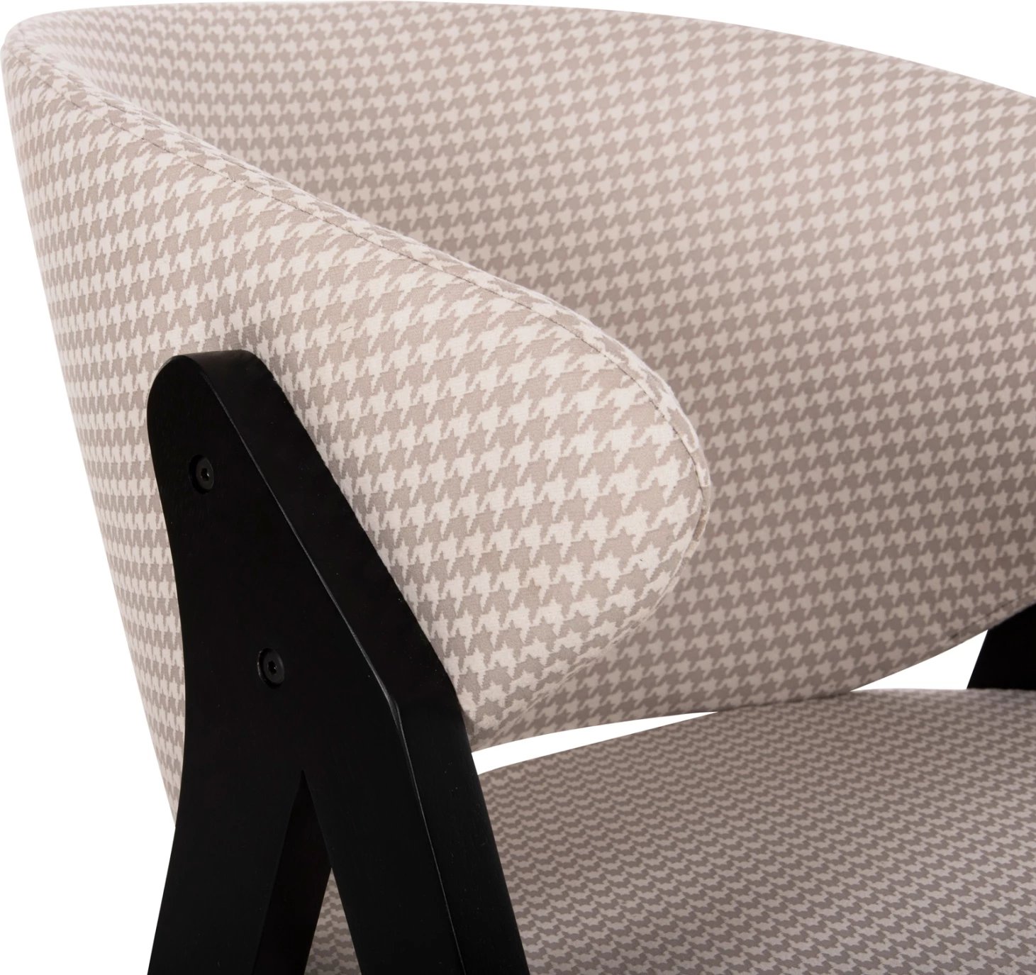 Karrige për ngrënie HANA FH9746.01 dru gome në të zezë-me pëlhurë në të bezhë 55x60x84H cm., set prej 2 copë