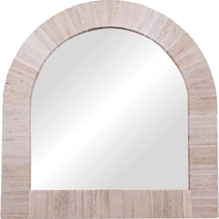 Pasqyrë Koin I Inart, dru banane, ngjyrë natyrale, 80x80x8 cm