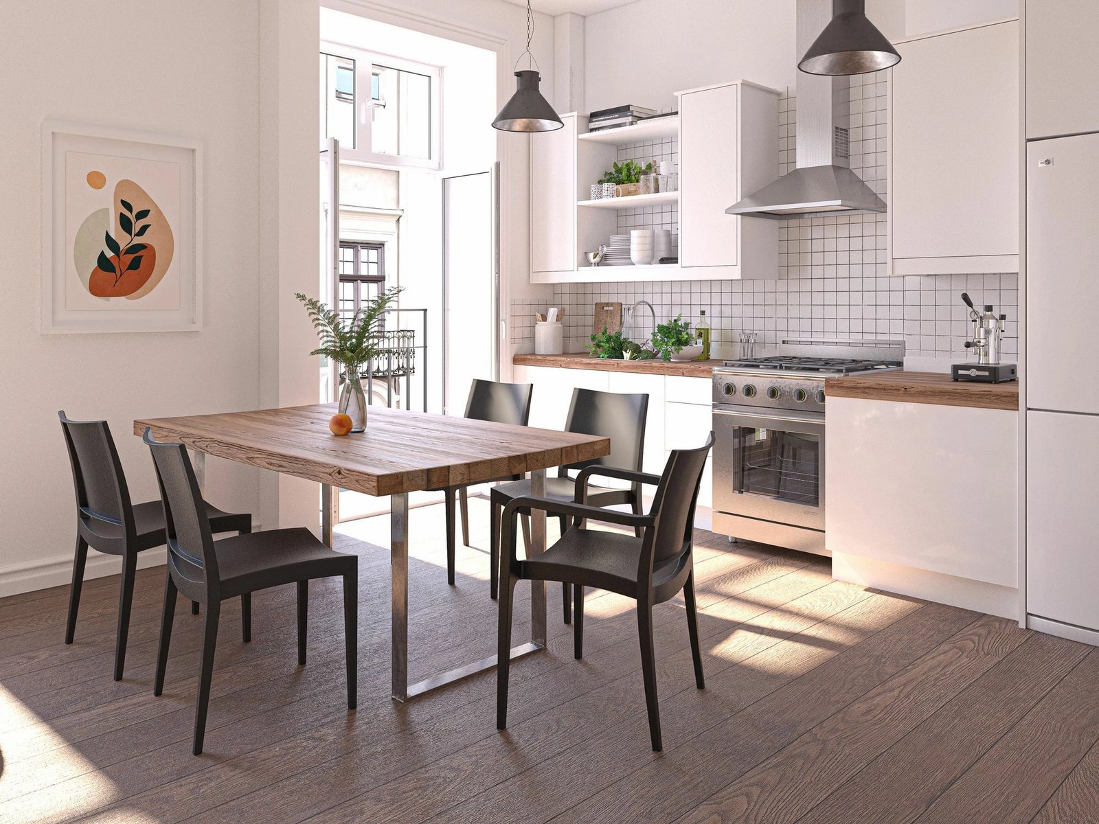 Set karrigesh (4 copë) Specto, Skye Decor, ngjyrë antracit