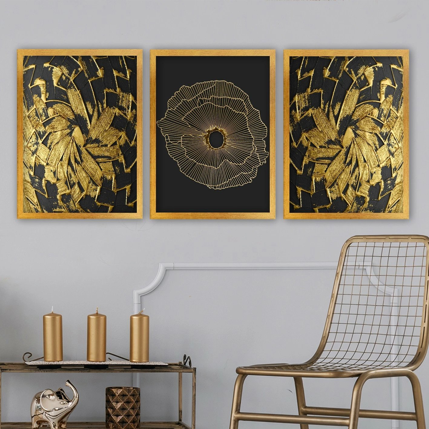 Pikturë dekorative me kornizë (3 copë), Wallity, 3AC174