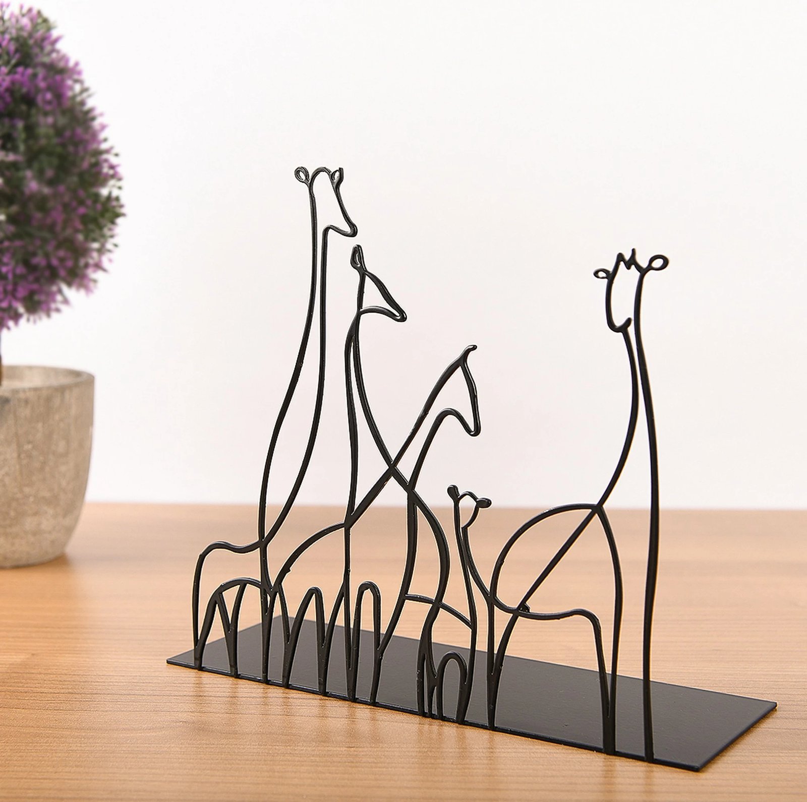 Objekt dekorativ Aberto Design, Giraffa, ngjyrë e zezë Objekt dekorativ Aberto Design, Giraffa, ngjyrë e zezë