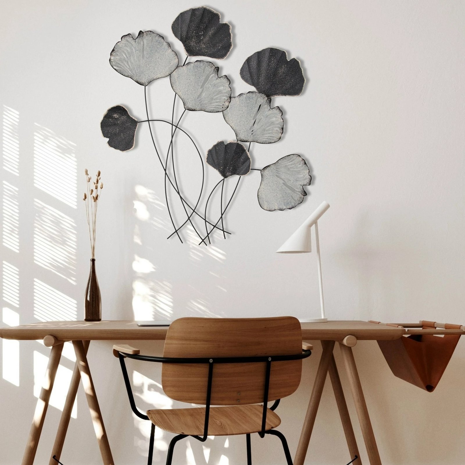 Aksesor dekorativ metalik për mur, Wallity Vuzuh 2, shumëngjyrësh, 76x5x70cm