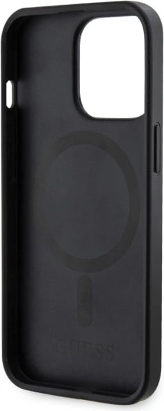 Mbështjellës Guess GUHMP13XP4RPSK për iPhone 13 Pro Max 6.7", hardcase, MagSafe, zi