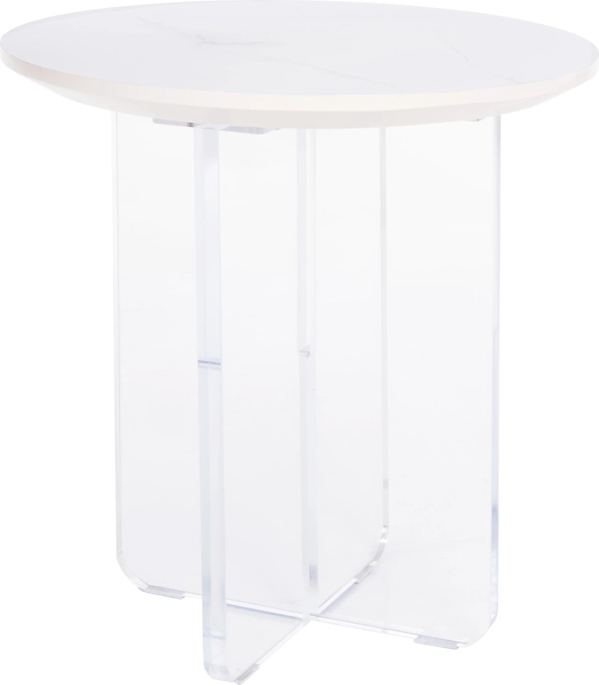 Tavolinë kafeje akrilon, ngjyrë mermeri të bardhë, FH9779.01, Φ40x41H cm