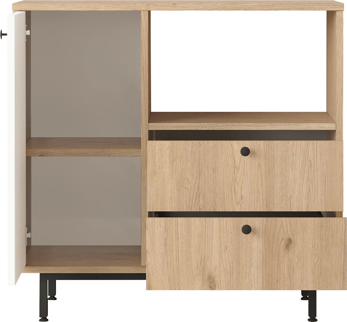 Dollap multifunksional, ngjyrë lis dhe e bardhë, Skye Decor, RE1-SW, 88x85x35.5cm