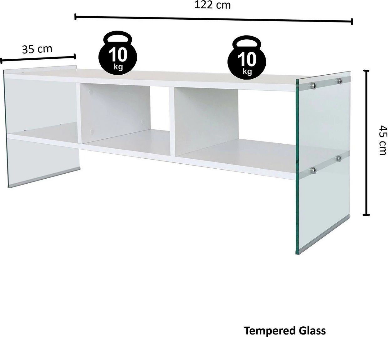 Komodë TV Hanah Home, TV400, ngjyrë e bardhë