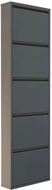 Kabinet këpucësh, metal, 5 pjesë, ngjyrë antracit, Skye Decor