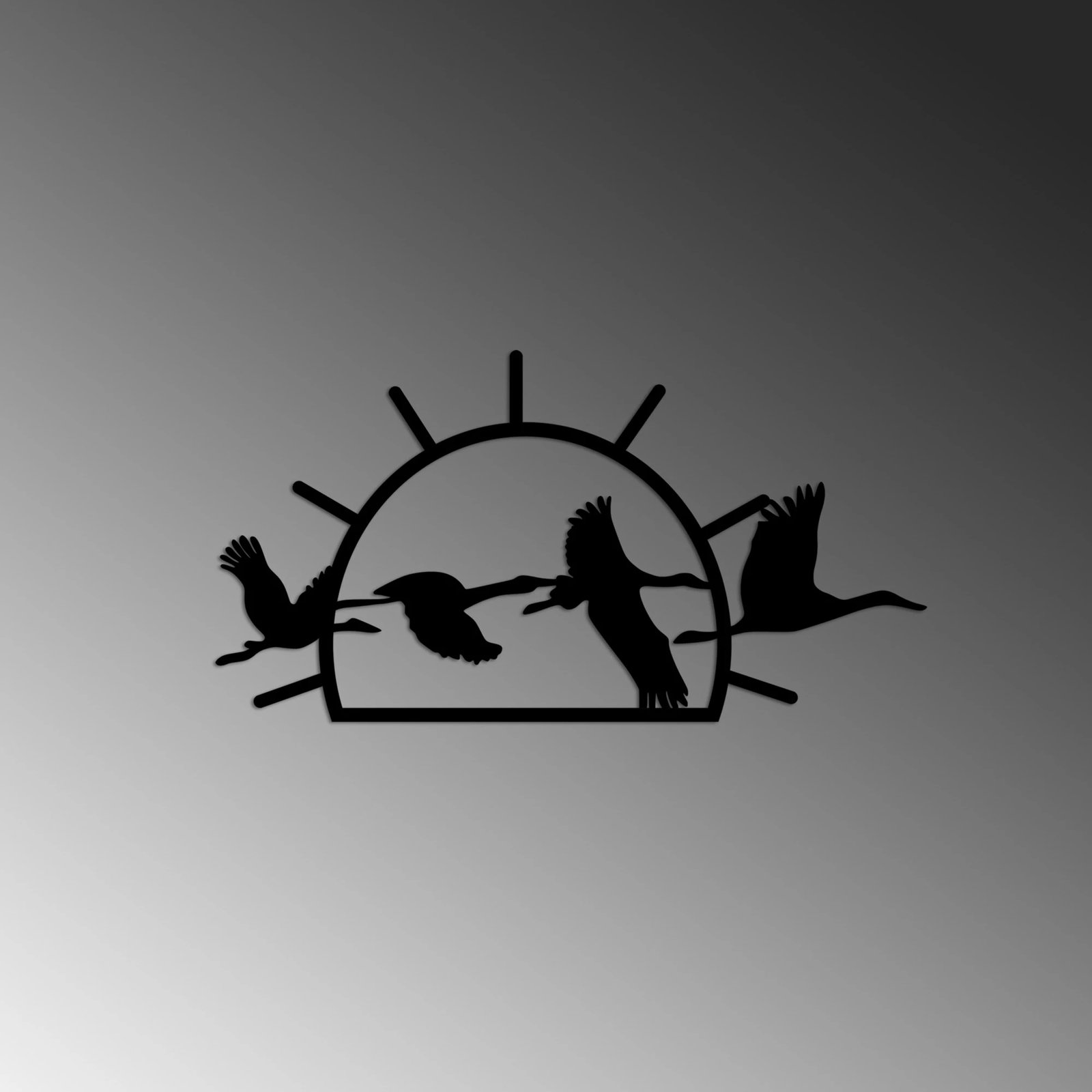 Aksesor dekorativ metalik për mur, zogj migrantë, Wallity, M