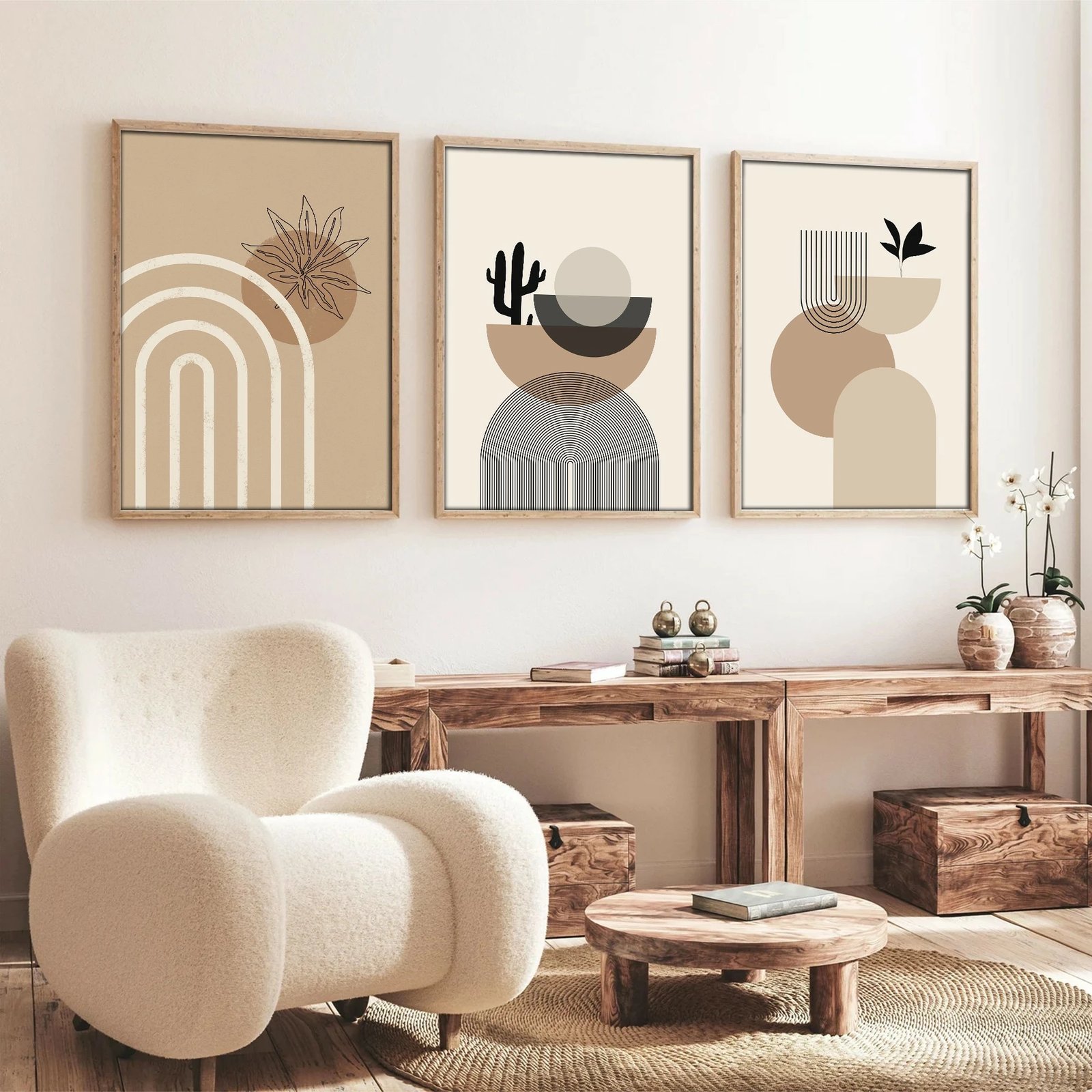 Set pikturash dekorative me kornizë, MDF, shumëngjyrëshe, Wallity Huhu264, 20x30cm (3 copë)