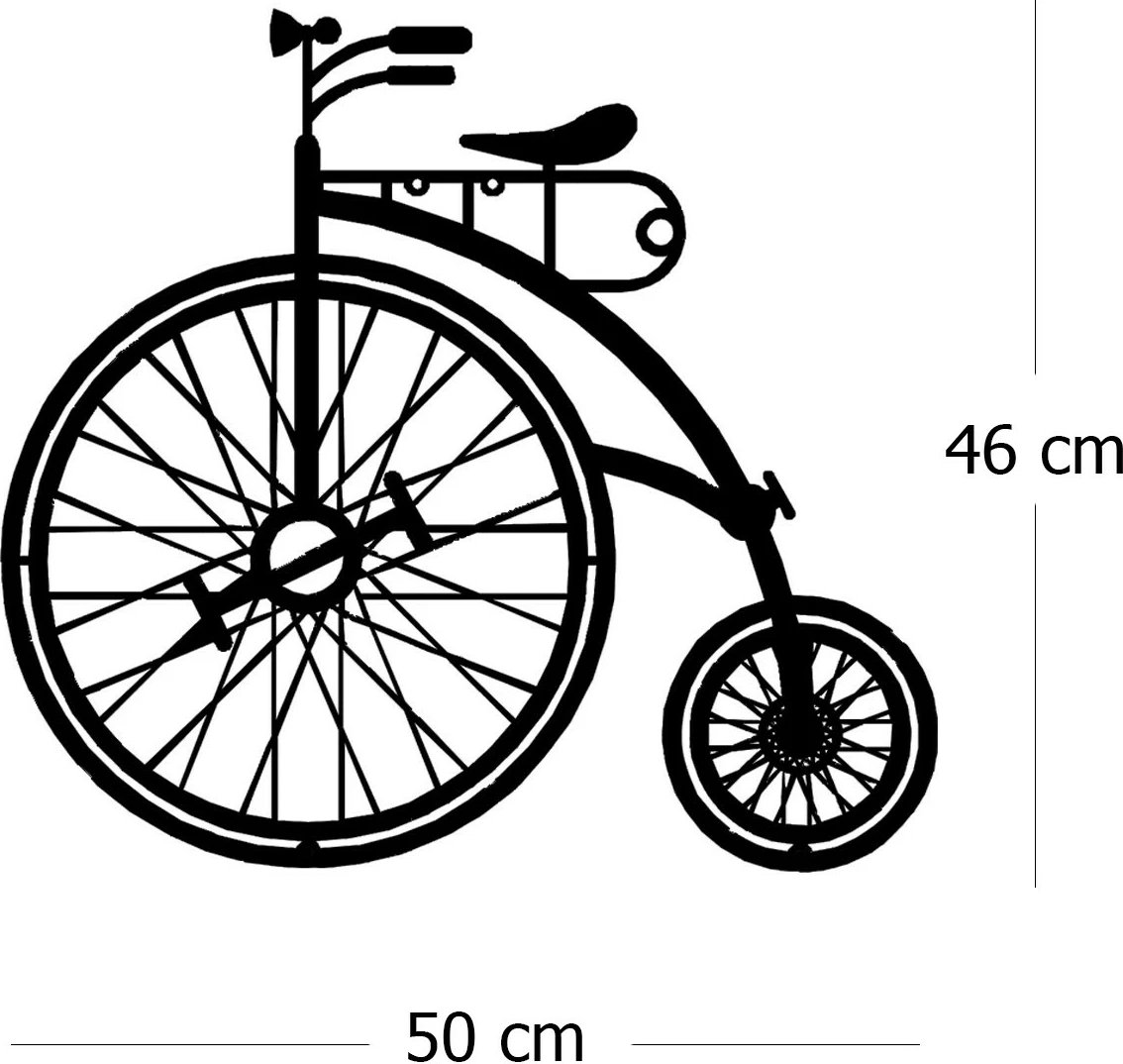 Aksesor dekorativ metalik për mur, Wallity, Big Step, ngjyrë e zezë, 50x46cm